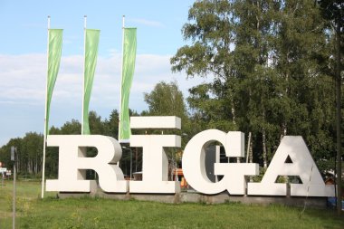 Entrance into the city Riga. clipart