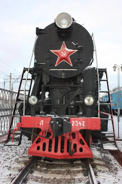 Old locomotive. Model L-2342. It is made in 1954. — Stock Photo, Image