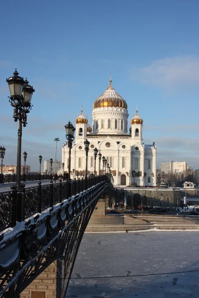 Ryssland Moskva Kristus Frälsaren Katedralen Och Patriarkala Bron — Stockfoto