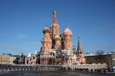 Russia, Moscow. Temple - museum Pokrovskiy is cathedral (St. Basil's cathedral). clipart