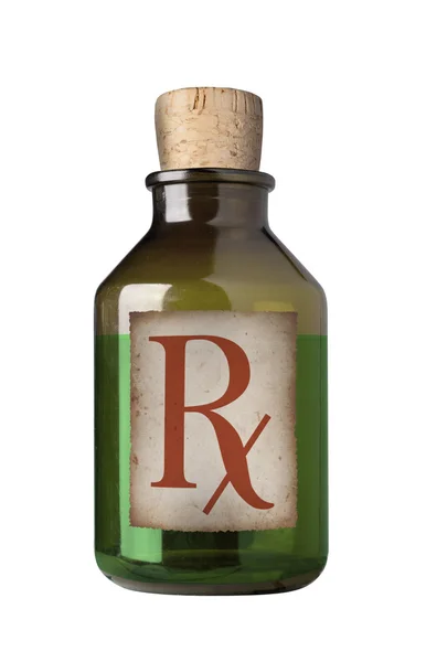 Old fashioned drug bottle, isolated. — Stock Photo, Image