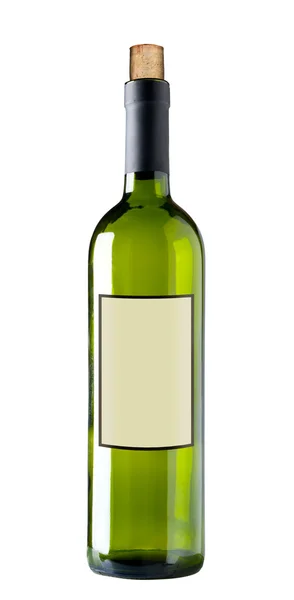 Bottle of red wine isolated, clipping path. — Stock Photo, Image