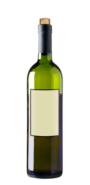 Butelka czerwonego wina na białym tle, ścieżki przycinającej. — Zdjęcie stockowe