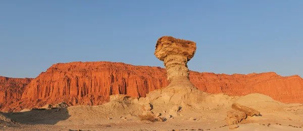 在 ischigualasto，阿根廷的砂岩地层。"蘑菇" — 图库照片