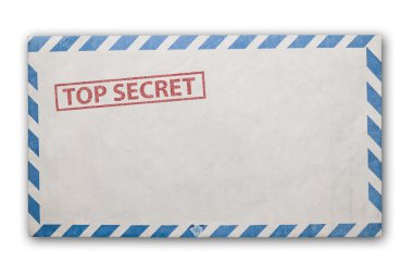 Old top secret envelope isolated. clipart