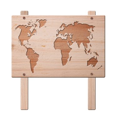 World map sign, isolated, clipping path. clipart