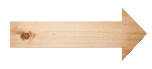 Sinal de seta de madeira isolado , — Fotografia de Stock