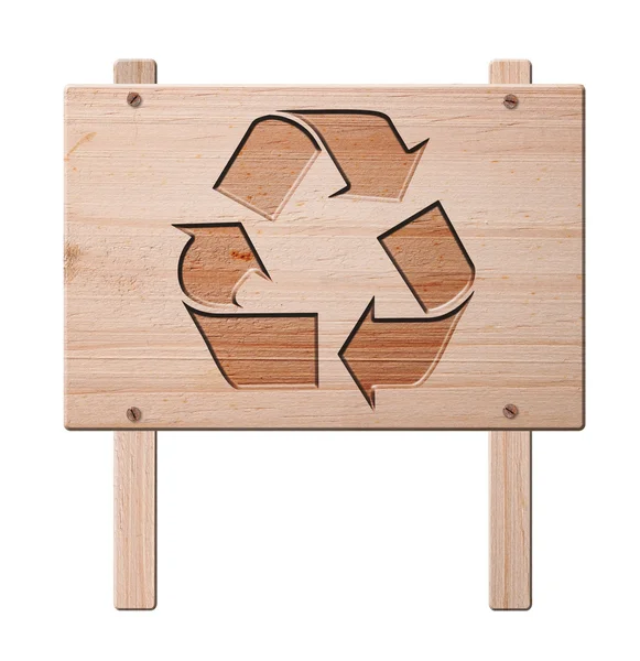 Recycling-Schild isoliert, Clipping Pfad. — Stockfoto