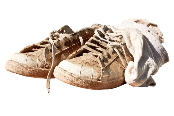 泥だらけの白い靴 ロイヤリティフリーのストック画像