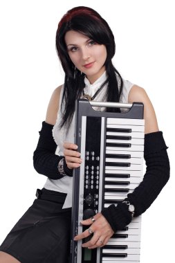 izole synthesizer ile güzel kız