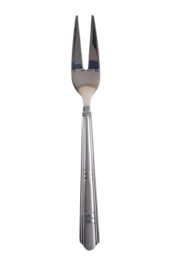 Silver table kitchen meat fork isolated clipart