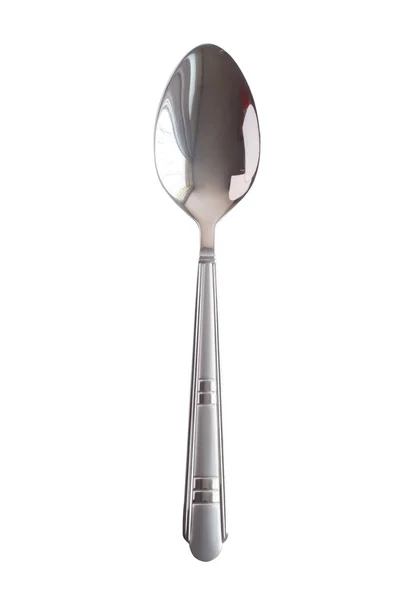 Silver table kitchen spoon isolated — Stock Photo, Image