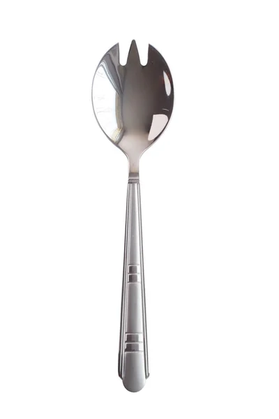 Silver table kitchen spoon isolated — Stock Photo, Image