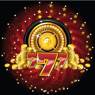 Golden roulette wheel clipart