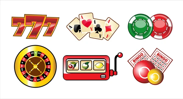 Casino-Symbole gesetzt — Stockvektor