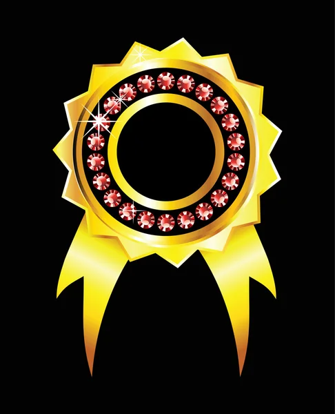 Złota Odznaka błyszczący — Wektor stockowy