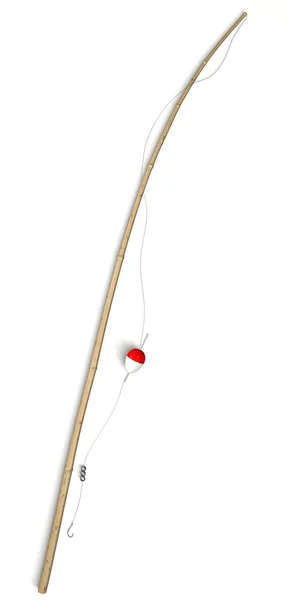 Fishing tackle pole isolated on white — Stock Photo, Image