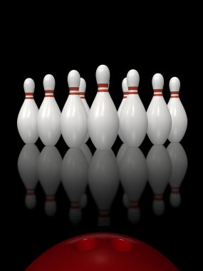 Bowling scene clipart