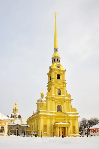Cattedrale di Pietro e Paolo, inverno, cumuli di neve, San Pietroburgo — Foto Stock