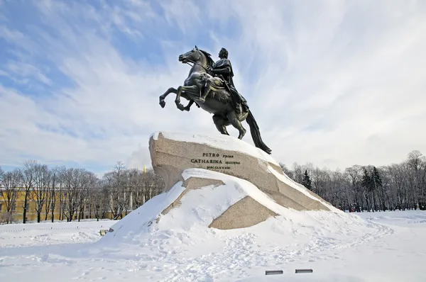 Jinete Bronce Monumento Pedro Grande San Petersburgo —  Fotos de Stock