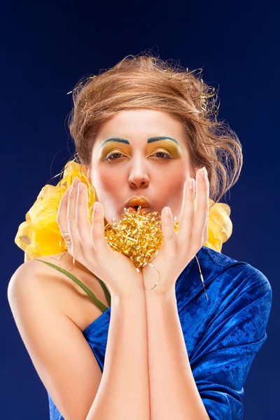 Mulher com maquiagem glamour — Fotografia de Stock