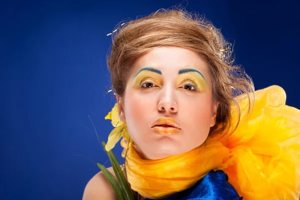 Žena s půvabným make-upem — Stock fotografie