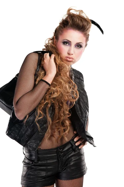 Sexy rocker ragazza wiht trucco fresco — Foto Stock