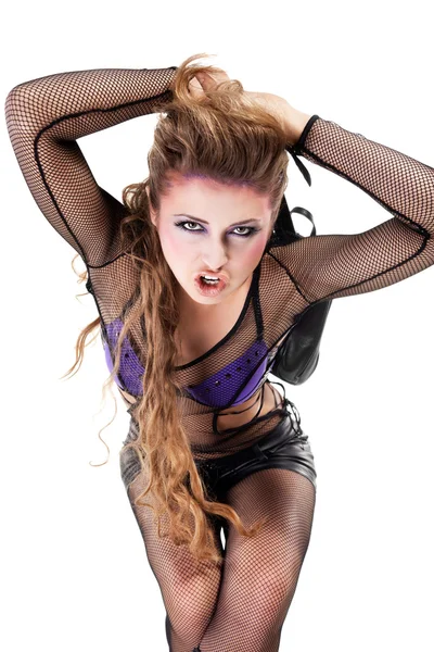 Sexy rocker girl wiht cool makeup — Stock Photo, Image