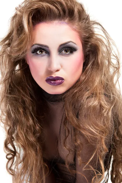 Sexy rocker dziewczyna z fajny makijaż — Zdjęcie stockowe