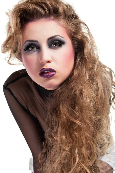 Sexy rocker dziewczyna z fajny makijaż — Zdjęcie stockowe