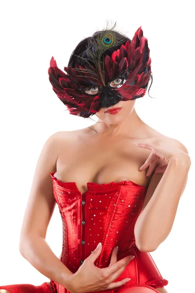 Сексуальная голая женщина в маске — стоковое фото