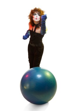 Tiyatro makyajlı kadın pandomimcisi