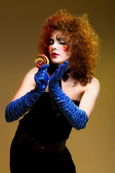 舞台化粧歌と女性 mime — ストック写真