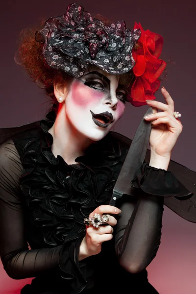 Bienes diversos Sustancialmente sufrir Mujer mimo con maquillaje teatral: fotografía de stock © IgorBorodin  #5163321 | Depositphotos