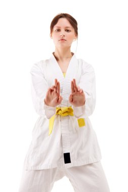 karate poz genç seksi kadın