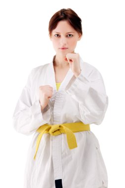 karate poz genç seksi kadın