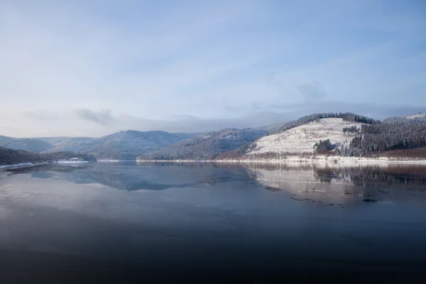 stock image Winter lake in Harz mountains, Germany