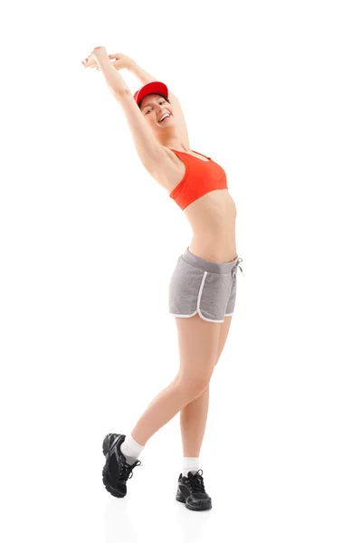 Молодая женщина занимается гимнастикой — стоковое фото