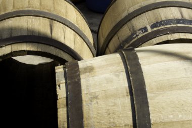 Barrels lying on the ground clipart