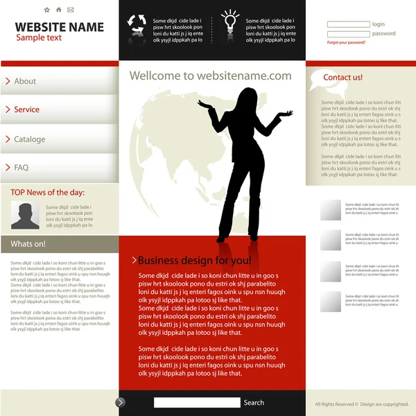Plantilla de diseño del sitio web — Vector de stock