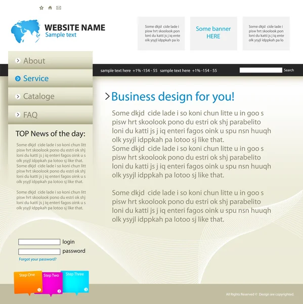Modelo de design de site —  Vetores de Stock
