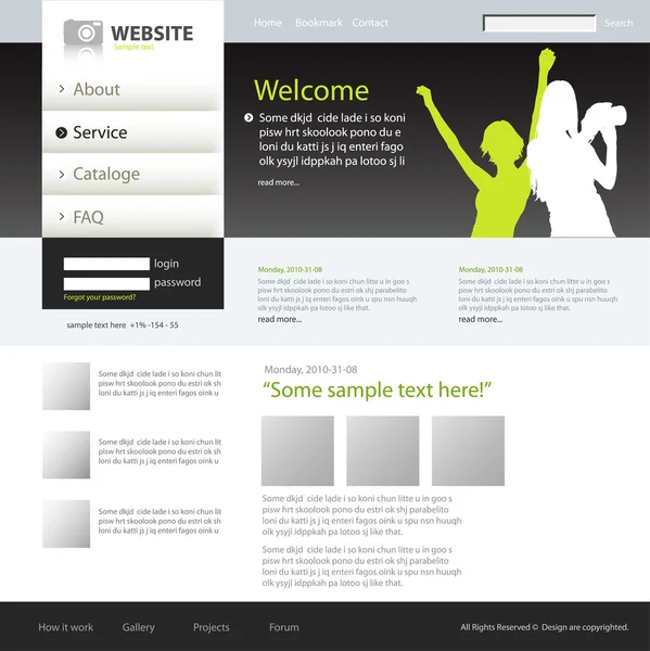 Ontwerpsjabloon web site — Stockvector