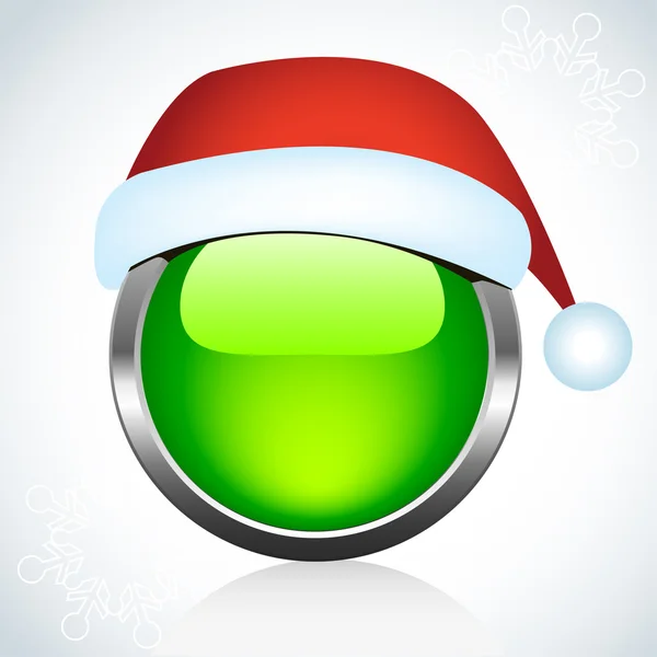 Christmas glossy button. — Stock Vector