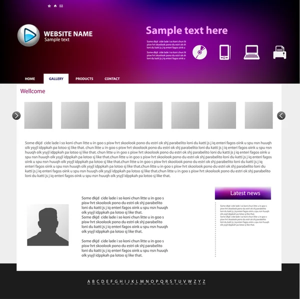 Web site design template — Stock Vector
