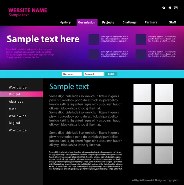 Šablona návrhu webu — Stockový vektor