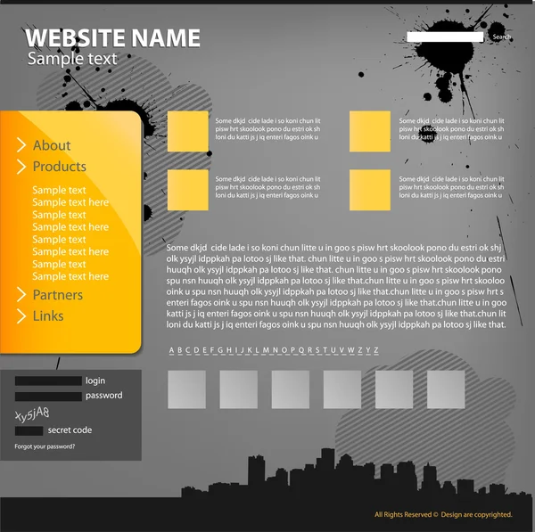 Szablon projektu witryny sieci Web — Wektor stockowy