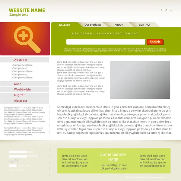 Plantilla de diseño del sitio web — Archivo Imágenes Vectoriales