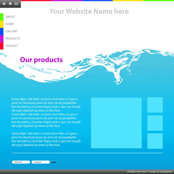 Templat desain situs web - Stok Vektor