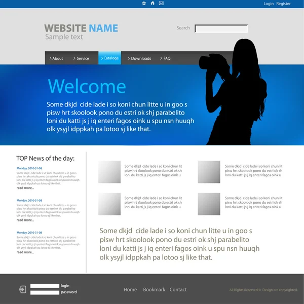 Modèle de conception de site Web Illustrations De Stock Libres De Droits