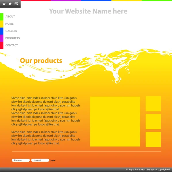 Plantilla de diseño del sitio web Ilustraciones de stock libres de derechos